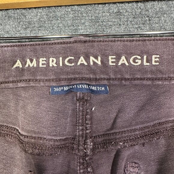 American Eagle Outfitters  Womens 14 High Rise Jegging Purple Cotton Stretch - Picture 4 of 9